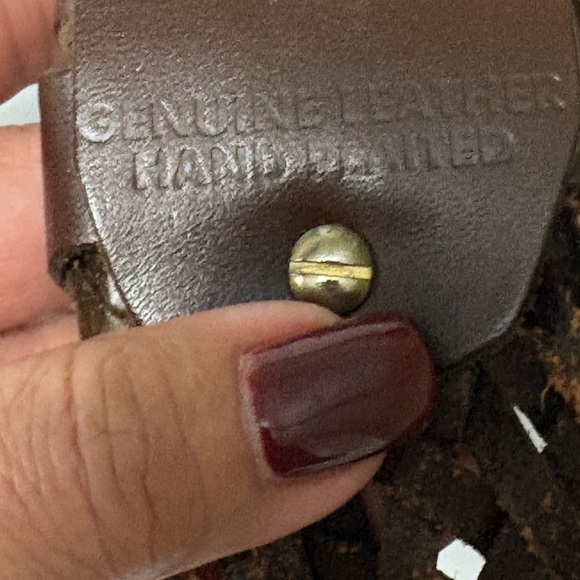 Black & Brown brown leather statement belt. Length is 43 inches. Large buckle. - Picture 10 of 14